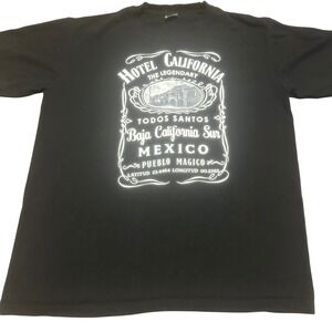 Mens Hotel California Todos‎ Santos Mexico Graphic T-Shirt XL Black Souvenir Tee
